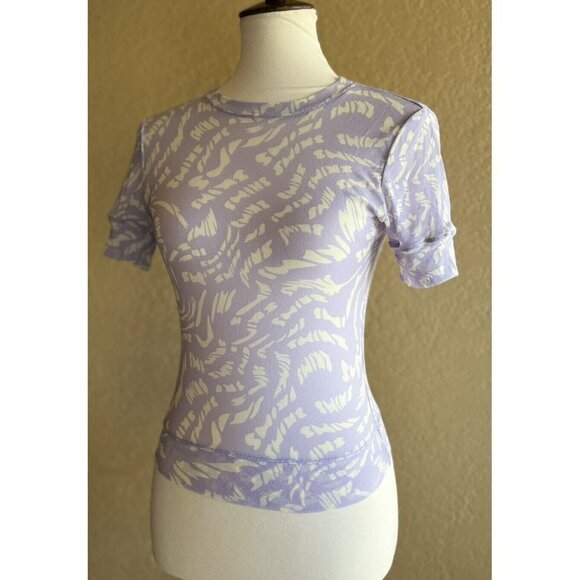 SKIMS Tops - SKIMS Women's  Summer Mesh Short Sleeve Top Size 2X Lilac Swirl